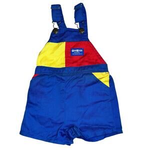 Vintage Osh'Kosh B'Gosh color blocked 90s short overalls size 24m primary colors
